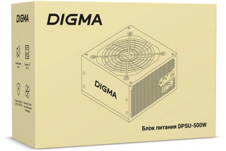 Блок питания Digma ATX 500W DPSU-500W (20+4pin) 120mm fan 4xSATA RTL
