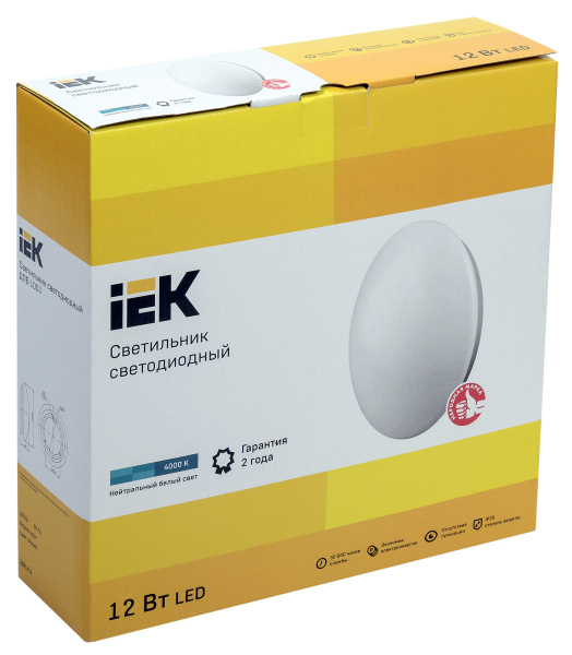 Светильник IEK 12Вт 4000K белый (LDPB0-1001-12-4000-K01)