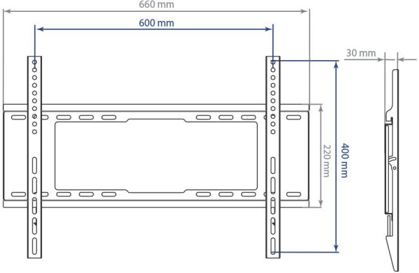 Кронштейн для телевизора Kromax IDEAL-101 черный 32"-90" макс.40кг настенный фиксированный