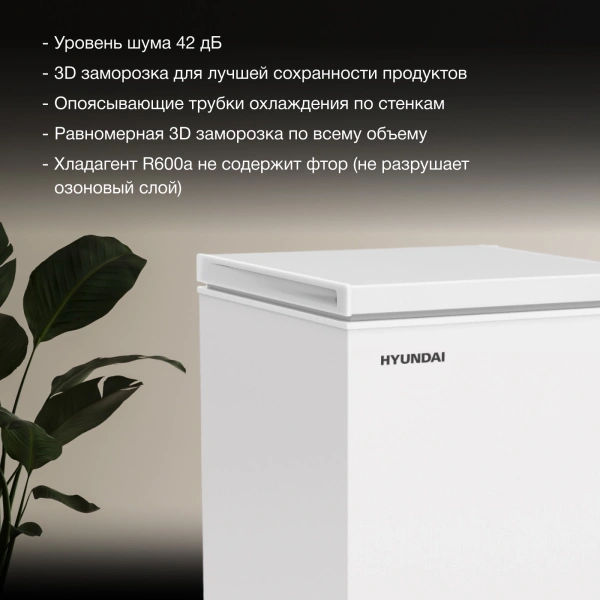 Морозильный ларь Hyundai CH10081 белый 70Вт