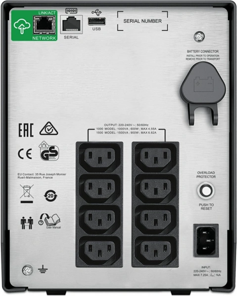 Источник бесперебойного питания APC Smart-UPS C SMC1000IC 600Вт 1000ВА черный