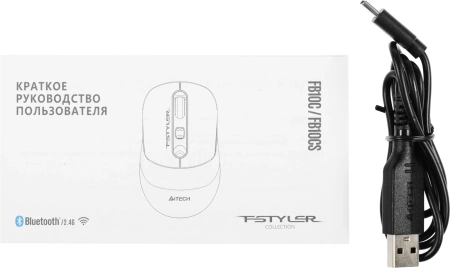 Мышь A4Tech Fstyler FB10C черный оптическая (2400dpi) беспроводная BT/Radio USB (4but)