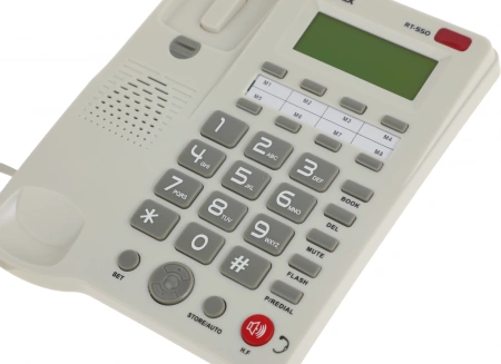 Телефон проводной Ritmix RT-550 белый/серый