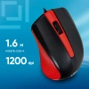 Мышь Оклик 225M черный/красный оптическая (1000dpi) USB (3but)