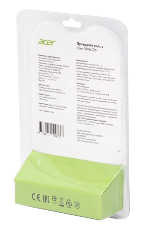 Мышь Acer OMW126 черный оптическая (1000dpi) USB (2but)