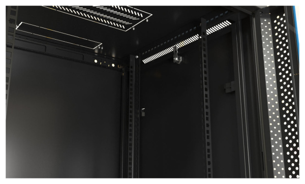 Шкаф коммутационный Hyperline (TWB-0645-SR-RAL9004) настенный 6U 600x450мм пер.дв.стал.лист 60кг черный 275мм 180град. 367мм IP20 сталь