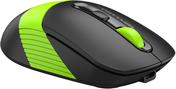 Мышь A4Tech Fstyler FG10CS Air черный/зеленый оптическая (2000dpi) silent беспроводная USB для ноутб