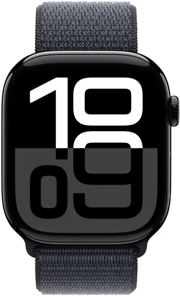 Смарт-часы Apple Watch Series 10 A2999 46мм 2.1" OLED корп.черный Sport Loop рем.черный разм.брасл.:145-220мм (MWWR3LW/A)