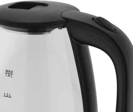 Чайник электрический Vitek VT-7004 1.8л. 1850Вт прозрачный/черный корпус: стекло/пластик