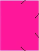 Папка на резинке Бюрократ Double Neon DNE510PINKBL A4 пластик кор.30мм 0.5мм розовый/черный