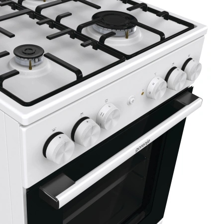 Плита Комбинированная Gorenje GK5A21WH белый/черный (стеклянная крышка) реш.сталь
