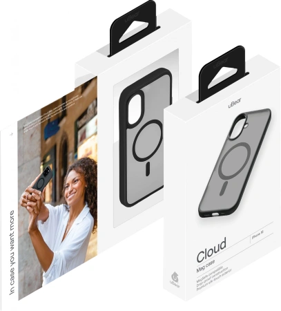 Чехол (клип-кейс) uBear для Apple iPhone 16 Cloud with MagSafe черный (CS427BL61MT-I24M)