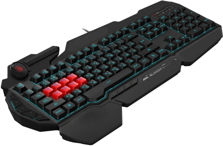 Клавиатура A4Tech Bloody B318 черный USB Multimedia for gamer LED (подставка для запястий)