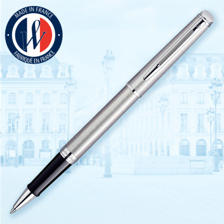 Ручка роллер Waterman Hemisphere (CWS0920450) Steel CT F черн. черн. подар.кор.
