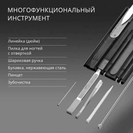 Швейцарская карта Victorinox SwissCard Classic (0.7133.T3) черный полупрозрачный коробка подарочная