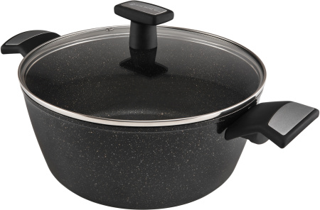Кастрюля Polaris Monolit 24C 4л. d=24см (с крышкой) черный (015249)