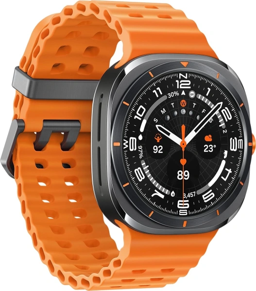 Смарт-часы Samsung Galaxy Watch Ultra LTE 47мм 1.5" AMOLED корп.черный рем.оранжевый (SM-L705FDAACAU)