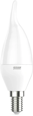 Лампа светодиодная Gauss 9.5Вт цок.:E14 свеча 220B св.свеч.бел.теп. (упак.:10шт) (104101110)