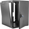 Шкаф коммутационный ЦМО (ШРН-9.650.1-9005) настенный 9U 600x658мм пер.дв.металл 200кг черный 600мм 180град.