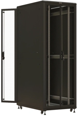 Шкаф коммутационный Hyperline (TTBR-4781-DD-RAL9004) напольный 47U 800x1000мм пер.дв.перфор. задн.дв