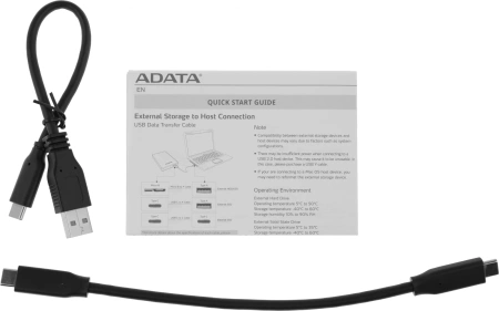 Накопитель SSD A-Data USB-C 1Tb ASE760-1TU32G2-CTI SE760 1.8" серый