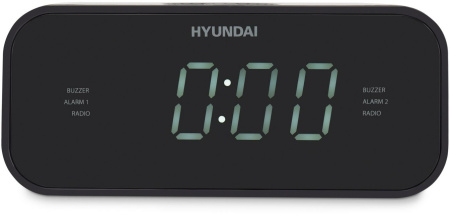 Радиобудильник Hyundai H-RCL221 черный LCD подсв:белая часы:цифровые FM