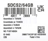 Флеш карта microSDXC 64Gb Class10 Kingston SDCS2/64GB Canvas Select Plus + adapter