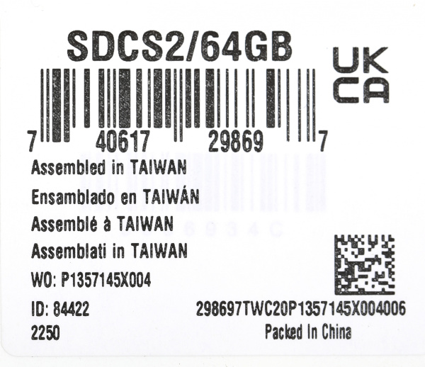 Флеш карта microSDXC 64Gb Class10 Kingston SDCS2/64GB Canvas Select Plus + adapter