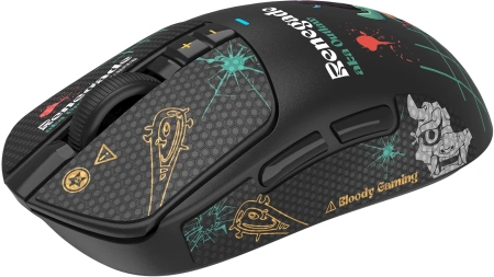 Мышь A4Tech Bloody R72 Ultra Duo черный/рисунок оптическая 20000dpi беспров. USB/USB-C 6but (R72 ULTRA DUO RENEGADEMIDNIGHT)