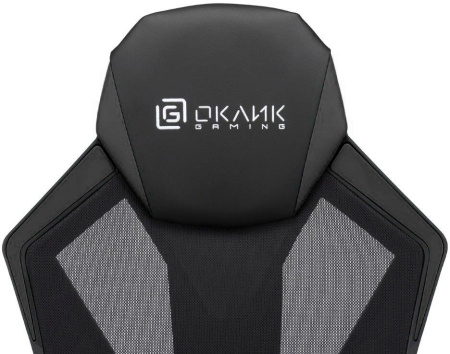 Кресло игровое Оклик -121G черный сиденье черный искусст.кожа/сетка с подголов. крестов. пластик чер