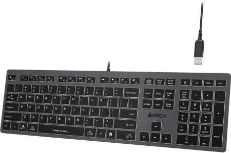 Клавиатура A4Tech Fstyler FX60H серый USB slim LED (FX60H GREY/WHITE)