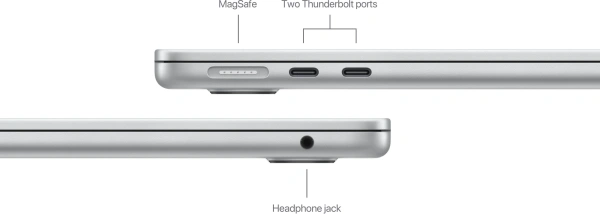 Ноутбук Apple MacBook Air A3113 M3 8 core 16Gb SSD256Gb/8 core GPU 13.6" Liquid Retina (2560x1664) Mac OS silver WiFi BT Cam (MC8H4LL/A)