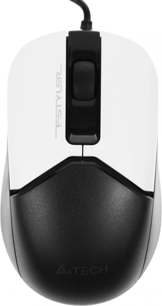 Мышь A4Tech Fstyler FM12S Panda белый/черный оптическая (1200dpi) silent USB (3but)