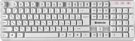 Клавиатура + мышь Defender Milan C-992 клав:белый мышь:белый/красный USB беспроводная Multimedia (45994)