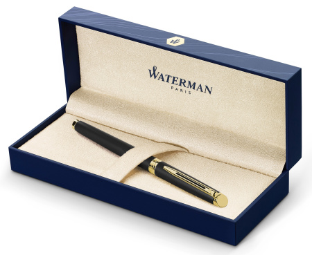 Ручка перьев. Waterman Hemisphere (CWS0920710) Matte Black GT F сталь нержавеющая подар.кор.
