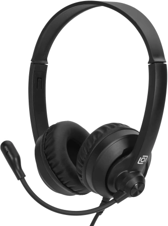 Наушники с микрофоном Оклик HS-M500 черный 1.8м накладные оголовье (1900379)