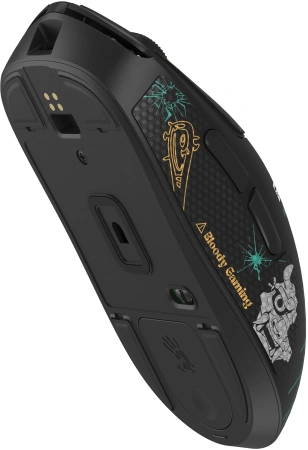 Мышь A4Tech Bloody R72 Ultra Duo черный/рисунок оптическая 20000dpi беспров. USB/USB-C 6but (R72 ULTRA DUO RENEGADEMIDNIGHT)