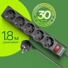 Сетевой фильтр Defender ES largo 1.8м (5 розеток) черный (коробка)