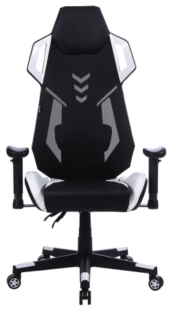 Кресло игровое Cactus CS-CHR-090BLW черный/белый эко.кожа/сетка крестов. нейлон