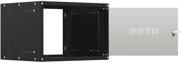 Шкаф коммутационный NTSS Lime (NTSS-WL6U5535GS-BL) настенный 6U 550x350мм пер.дв.стекл несъемн.бок.п