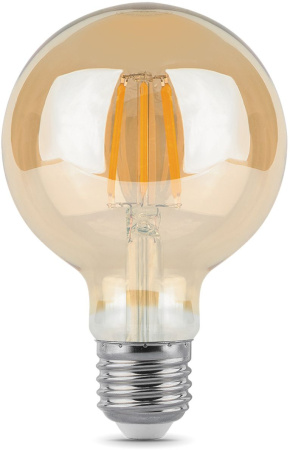 Лампа светодиодная Gauss Filament G95 6Вт цок.:E27 шар 220B 2400K св.свеч.бел.теп. (упак.:1шт) (105802006)