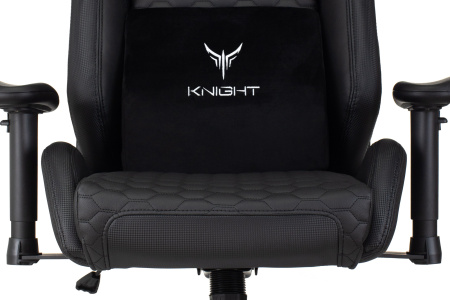 Кресло игровое Knight Neon черный соты эко.кожа с подголов. крестов. металл