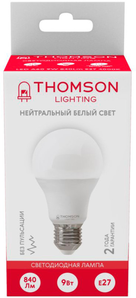 Лампа светодиодная Thomson TH-B2024 10Вт цок.:E27 свеча 220B 4000K св.свеч.бел.нейт. Candle (упак.:1шт)