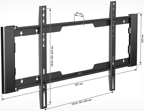 Кронштейн для телевизора Holder LCD-F6910-B черный 32"-70" макс.45кг настенный фиксированный