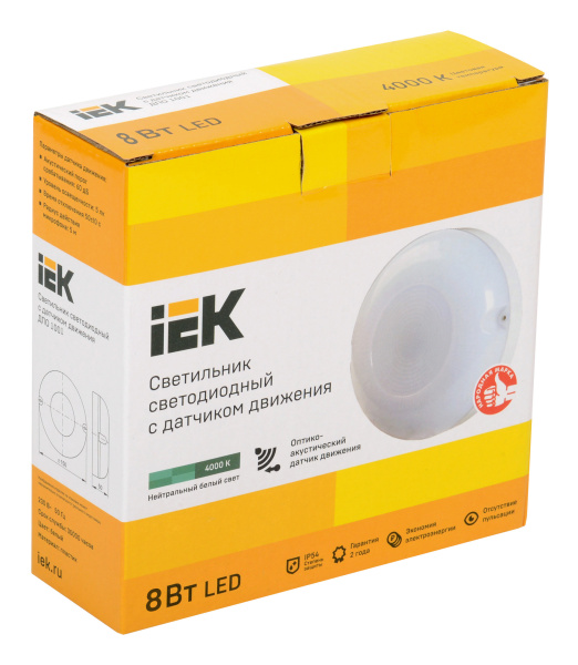 Светильник IEK ДПО 1001 8Вт 4000K белый (LDPO3-1001-008-4000-K01)