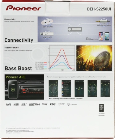 Автомагнитола Pioneer DEH-S2250UI 1DIN 4x50Вт ПДУ RDS