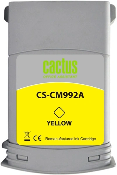 Картридж струйный Cactus CS-CM992A №761 желтый (400мл) для HP HP DesignJet T7100/Т7200
