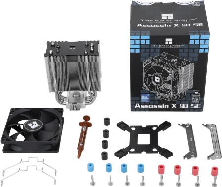 Устройство охлаждения(кулер) Thermalright Assassin X 90 SE Soc-AM5/AM4/1200/1700/1851 черный 4-pin 27.3dB Al+Cu 360gr Ret (AX90-SE)