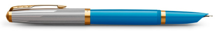 Ручка перьев. Parker 51 Premium (CW2169078) Turquoise GT F сталь нержавеющая подар.кор.