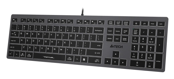 Клавиатура A4Tech Fstyler FX60 серый USB slim LED (FX60 GREY / WHITE)